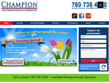 Tablet Screenshot of championairsd.com